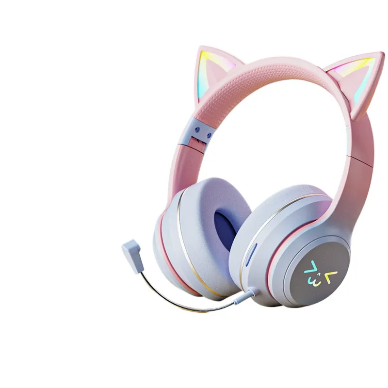 Cat Ear Bluetooth Headset Led - 猫耳ワイヤレス Bluetooth ヘッドフォン LED 発光ゲーミングヘッドセットマイク付き長いバッテリー寿命 HiFi