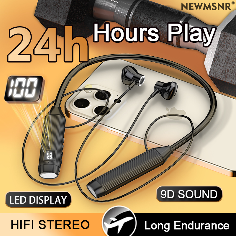 Magnetic Neckband Sports Earphones - TWS LED ディスプレイスーパーパワーワイヤレスヘッドフォン Bluetooth イヤホンネックバンド磁気イヤフォンスポーツヘッドセットステレオ HD