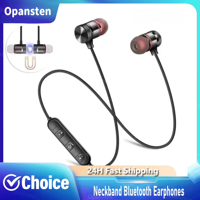 Magnetic Neckband Sports Earphones - ネックバンド型Bluetoothイヤホン、インイヤー式、磁石内蔵、4.2対応、デュアルイヤー、ステレオサウンド、ランニングやジムでのトレーニング、日常使用に最適。