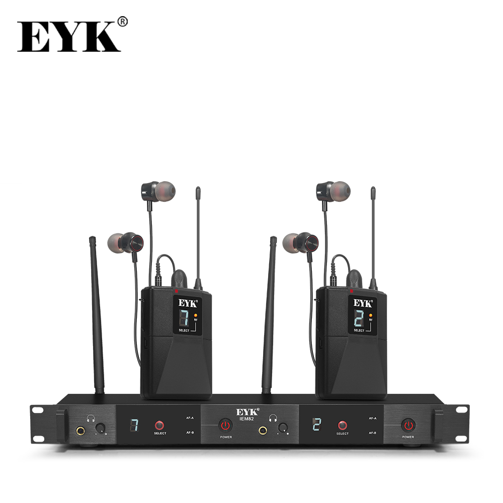 In Ear Monitors For Singers - Eyk iem82 uhfワイヤレスインイヤーモニターシステム,デュアルチャネル,16の周波数,歌手のステージパフォーマンスに最適