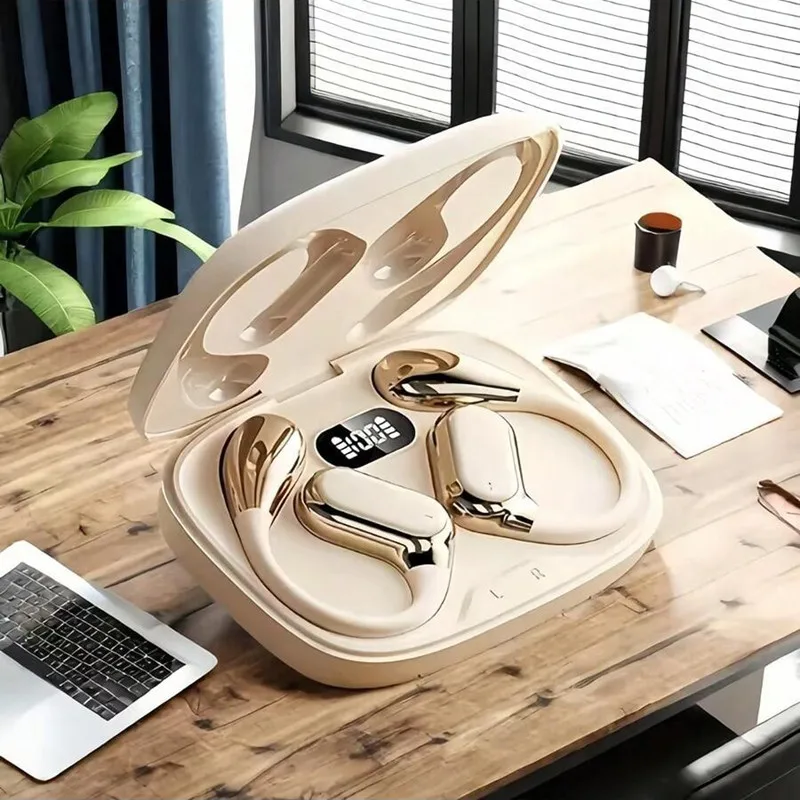 Open Ear Air Conduction Headphones - オリジナルQ11シリコン製耳掛け式スポーツイヤホン、携帯電話用マイク、HD通話、ENCノイズリダクション、ワイヤレスBluetooth