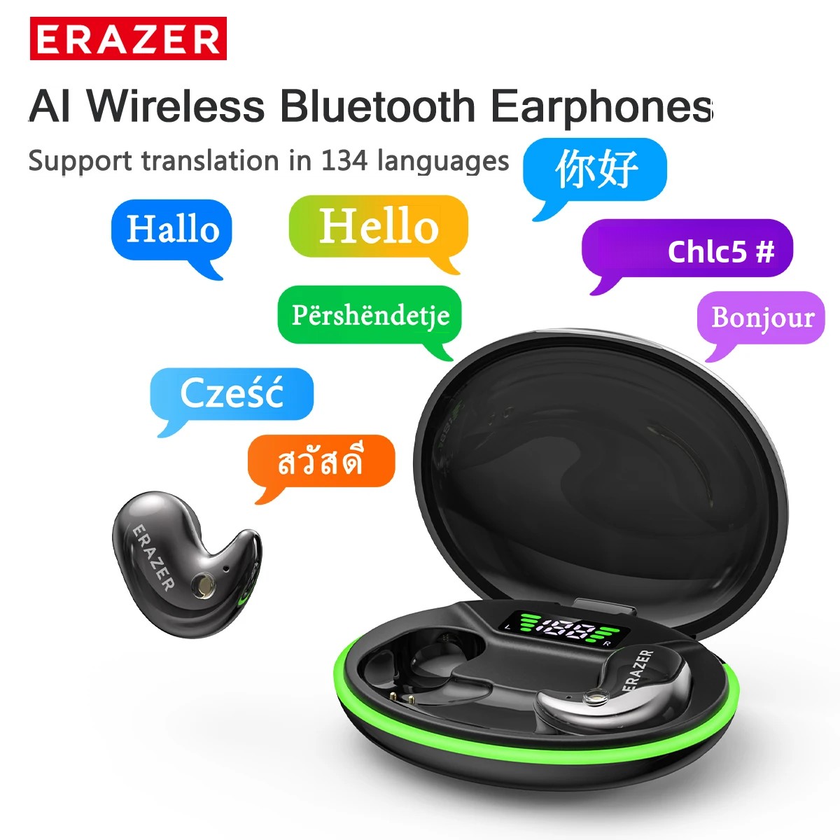 Headphones - EARZER XF58 インイヤー型Bluetoothヘッドホン マイク付き 翻訳機能搭載イヤホン TWS