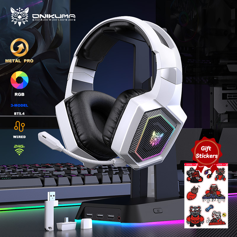Gaming Headset With Mic Rgb - ONIKUMA 2.4GHz ワイヤレスゲーミングヘッドセット PS5 PS4 PC
