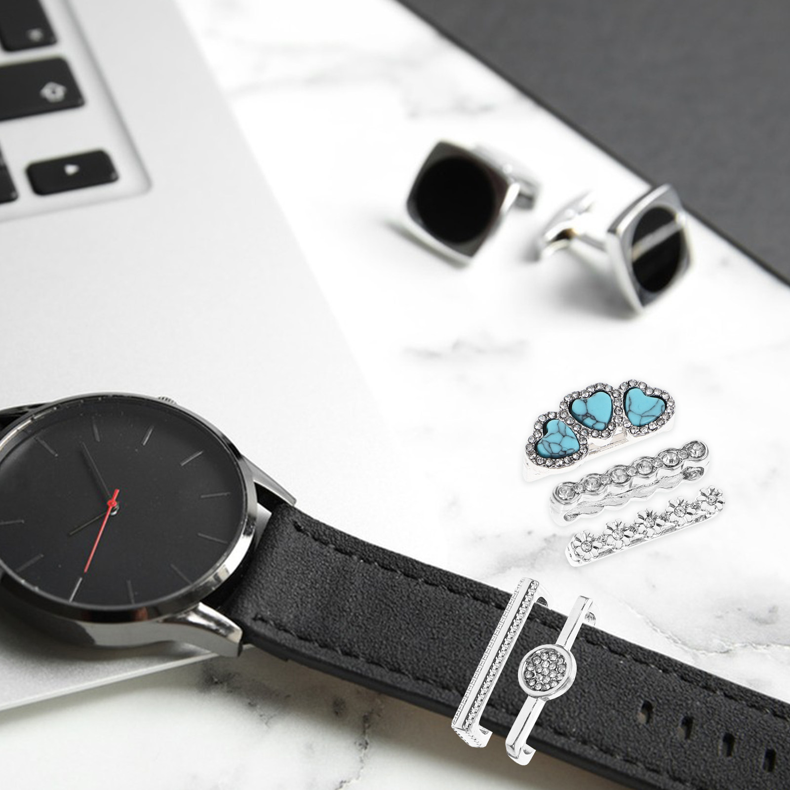 5個入りプレミアム合金製ウォッチバンドリングチャーム、色褪せ - Smartwatches のレビューと価格