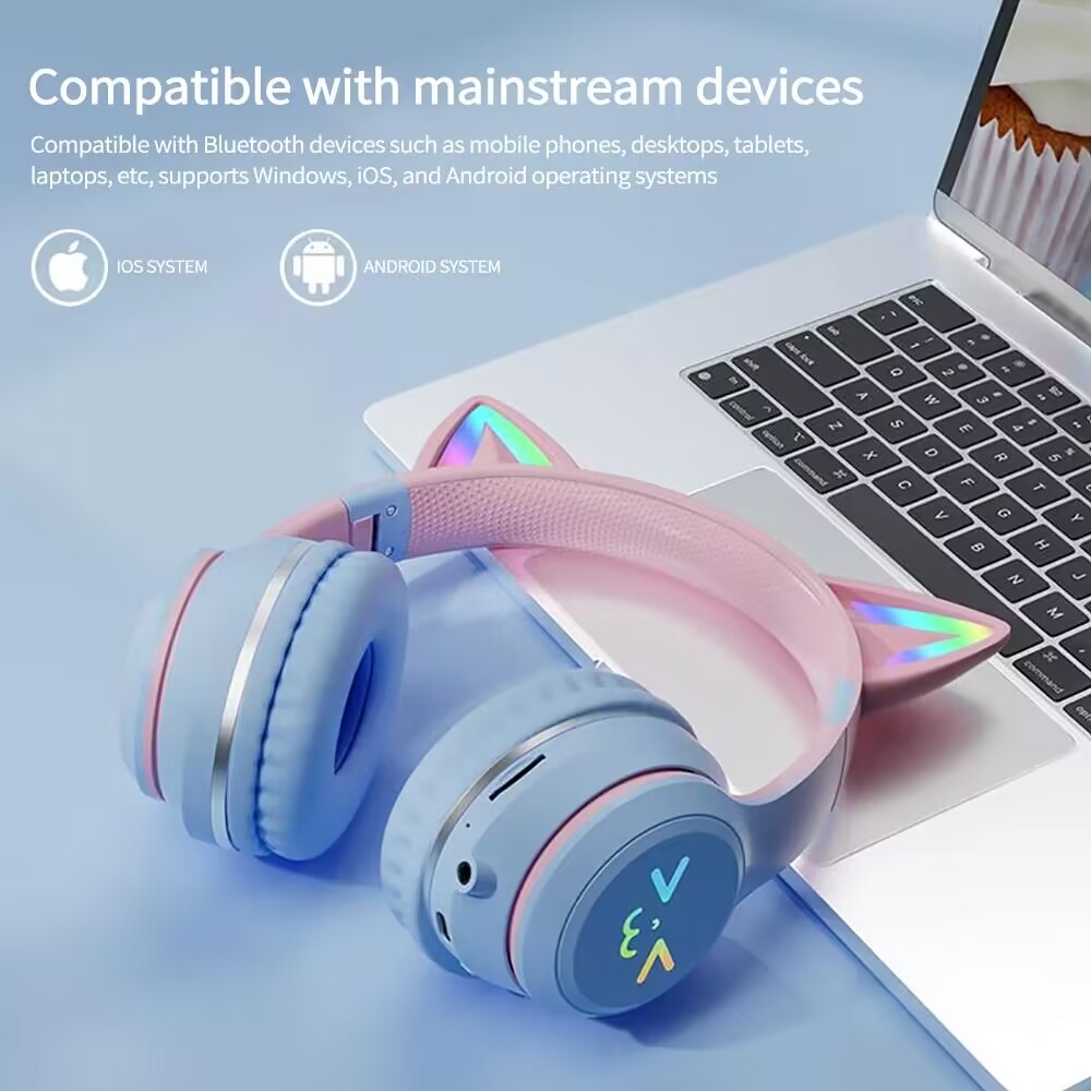 BluetoothワイヤレスRGBGlowイヤホン,猫の耳の - Gaming Headset With Mic Rgb のレビューと価格